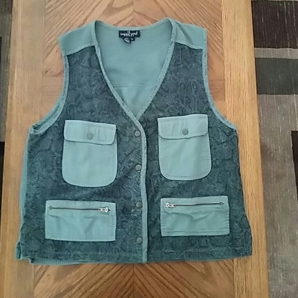 Carole Little Moss Cargo Vest